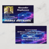 モバイル整備士車の自動修復フォトパープルネオン 名刺 (正面/裏面)