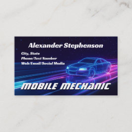 モバイル整備士車の自動車修理ショップパープルネオン 名刺