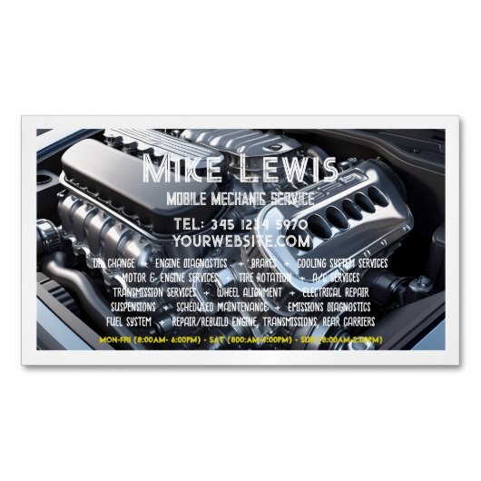 モバイル整備士 マグネット名刺 (正面)