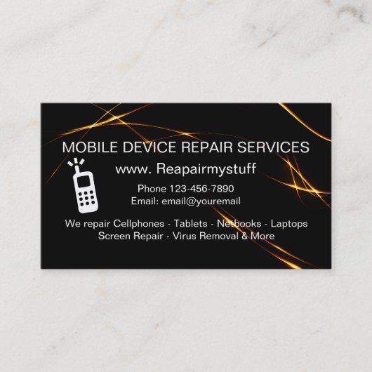 モバイル機器の修理サービス 名刺 (正面)