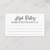 モバイル洗車詳細圧力洗浄 名刺 (裏面)