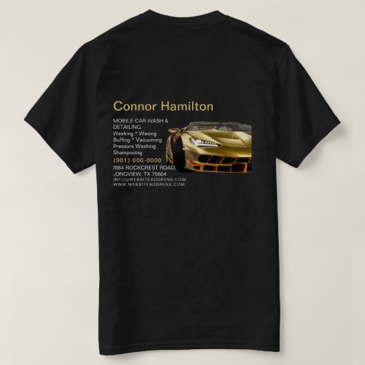 モバイル洗車詳細圧力洗浄 Tシャツ (デザイン裏面)
