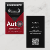 モバイル洗車詳細圧力洗浄qrコード 名刺 (正面/裏面)