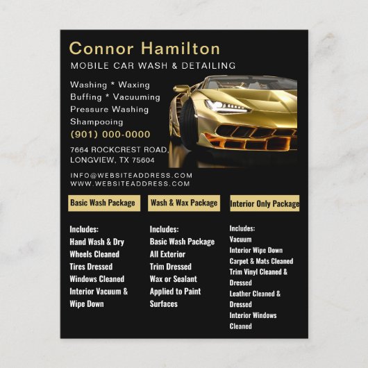 モバイル洗車詳細洗圧フライヤー チラシ (正面)