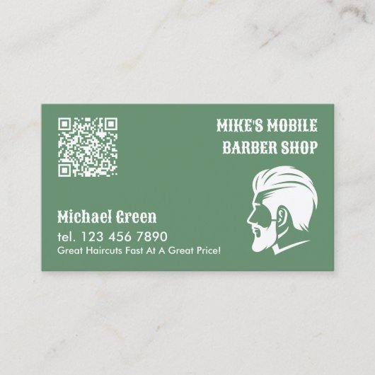 モバイル理容師カスタムQR 名刺 (正面)