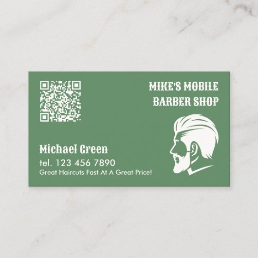 モバイル理容師カスタムQR 名刺 (正面)