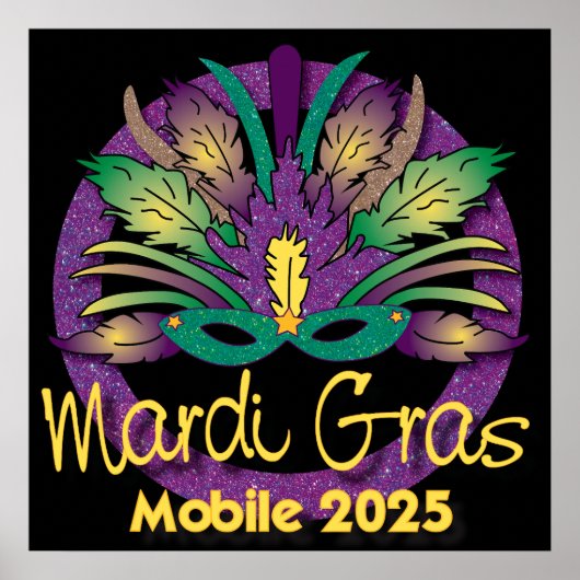 モバイル用マルディグラスマスクポスター 2025 ポスター (正面)
