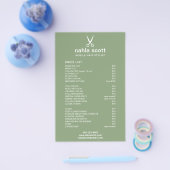 モバイル美容師はさみ価格表グリーン チラシ (シングル)