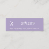 モバイル美容師シザーズパープルアポイントメント スキニー名刺 (裏面)