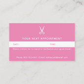 モバイル美容師モダンダークピンク鋏 予約カード (裏面)