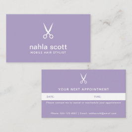 モバイル美容師モダン紫はさみ 予約カード