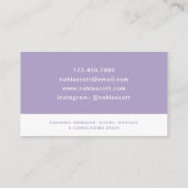 モバイル美容師モダン紫はさみ 名刺 (裏面)