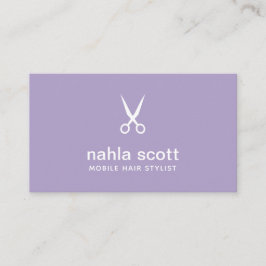 モバイル美容師モダン紫はさみ 名刺