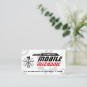 モバイル自動整備士車の修理編集可能 名刺 (スタンド正面)