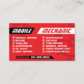 モバイル自動整備士車の修理編集可能 名刺 (裏面)