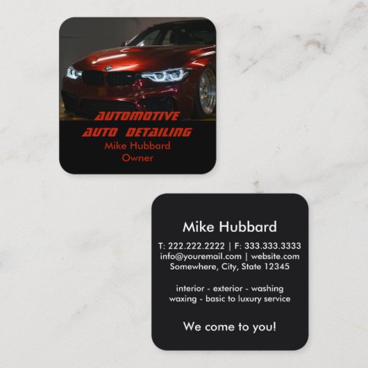 モバイル自動詳細サービス名刺 スクエア名刺 (正面/裏面)