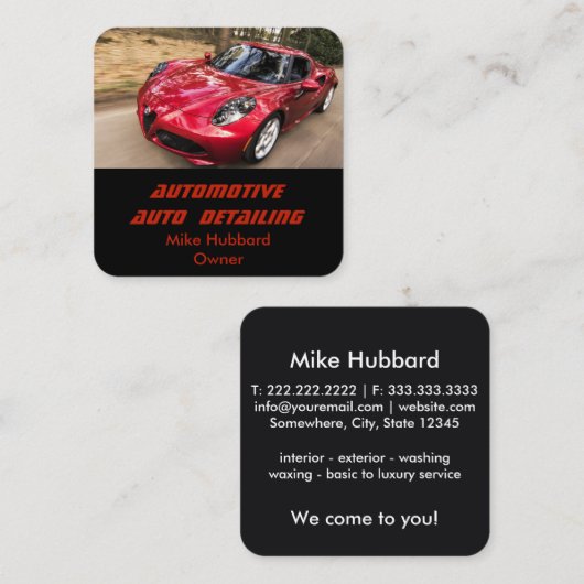 モバイル自動詳細サービス名刺 スクエア名刺 (正面/裏面)