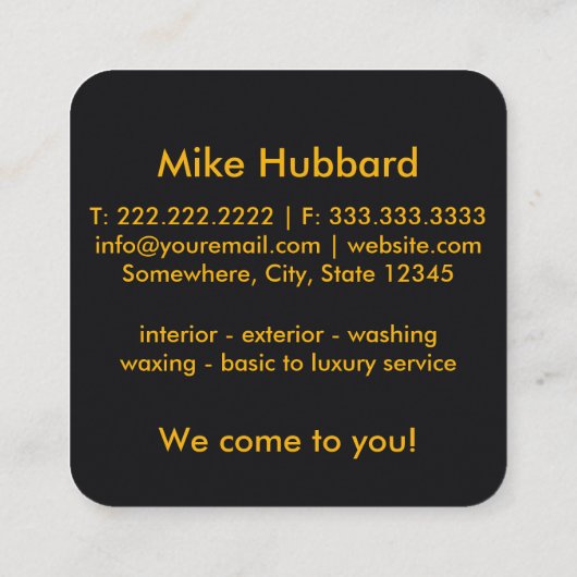 モバイル自動詳細サービス名刺 スクエア名刺 (裏面)