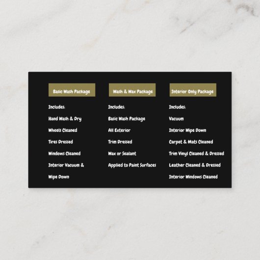 モバイル自動車詳細洗車QR 名刺 (裏面)