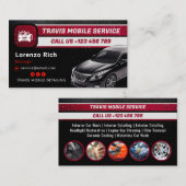 モバイル詳細化事業 |黒モダン赤 名刺 (正面/裏面)