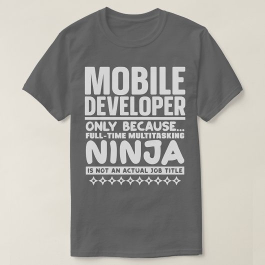 モバイル開発者忍者 Tシャツ (デザイン正面)