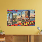 モバイル、アラバマ州 – ラージレターのシーン キャンバスプリント (インサイチュ (リビング))