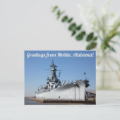 モバイル、アラバマ、BB-60ポストカードからの挨拶 ポストカード (スタンド正面)
