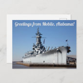 モバイル、アラバマ、BB-60ポストカードからの挨拶 ポストカード (正面/裏面)