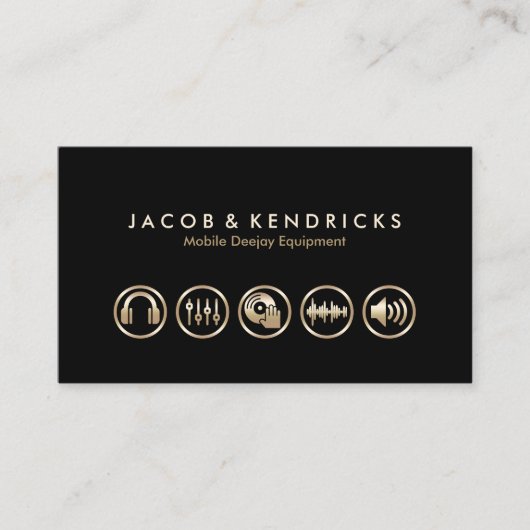 モバイルDeejay機器金ゴールドアイコンBusinessCard 名刺 (正面)