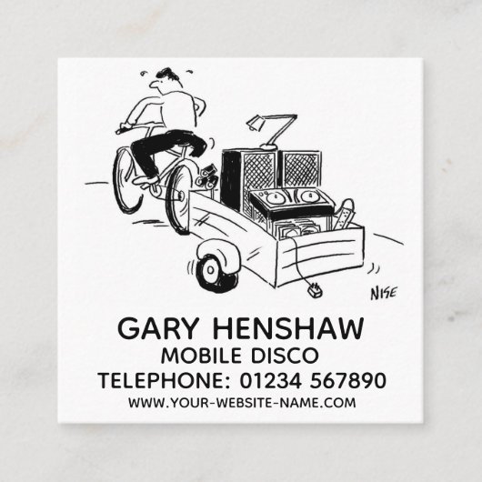 モバイルDiscoディスクジョッキースクエアビジネスカード スクエア名刺 (正面)