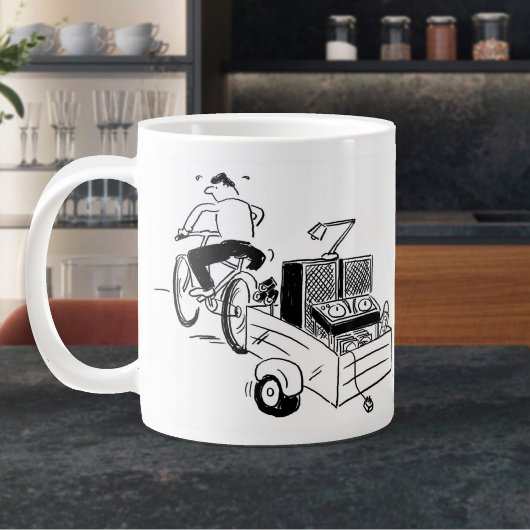 モバイルDJのカートゥーン コーヒー ジャンボコーヒーマグカップ