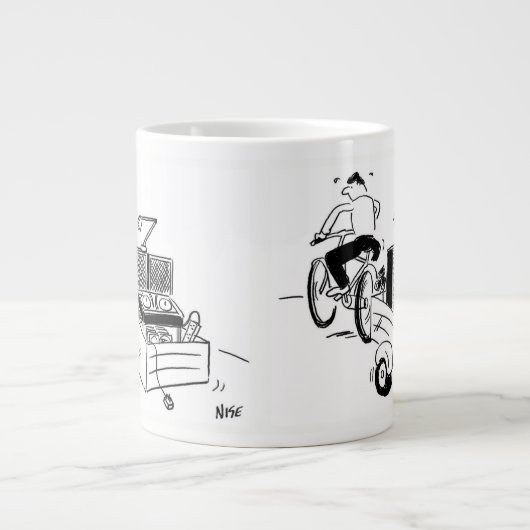 モバイルDJまたはディスクジョッキー ジャンボコーヒーマグカップ (正面)