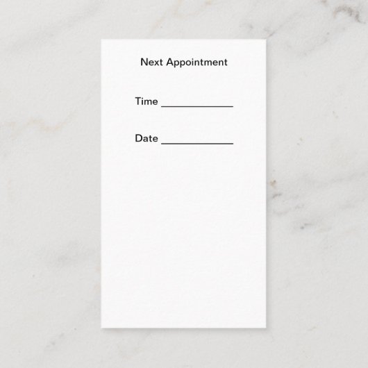 モバイルPetグルーミングアポイントメントカード 名刺 (裏面)