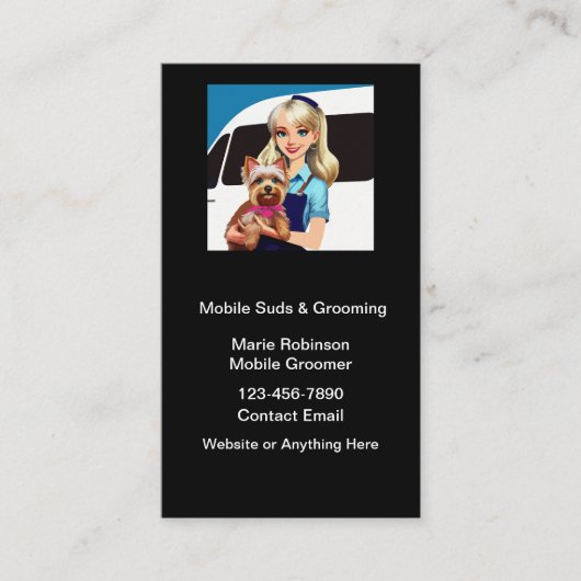 モバイルPetグルーミングアポイントメントカード 名刺 (正面)