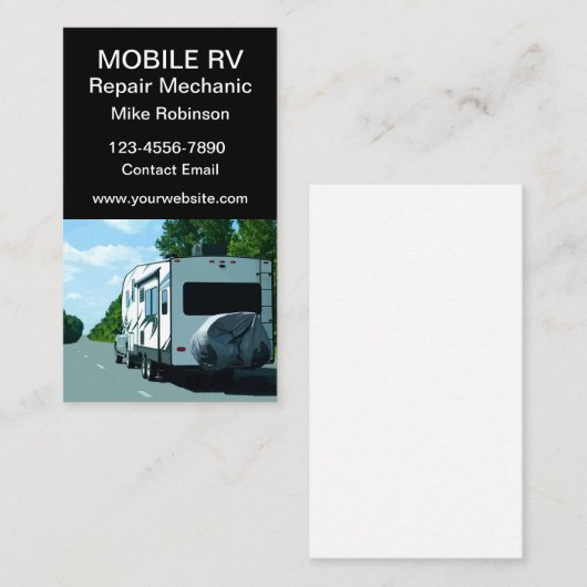 モバイルRVオートホーム修理整備士 名刺 (正面/裏面)