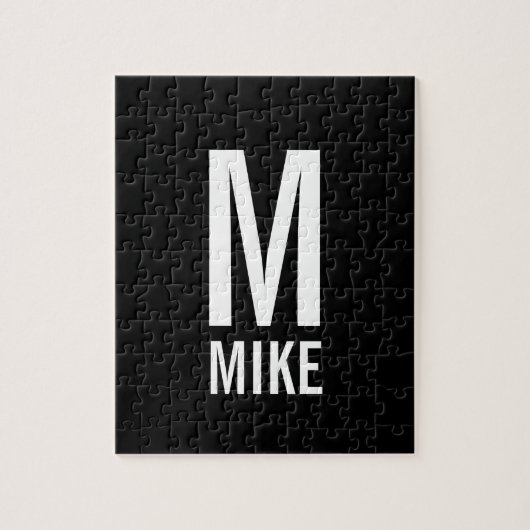 モパーソナライズされたノグラム名 ジグソーパズル (縦)