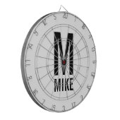 モパーソナライズされたノグラム名 ダーツボード (正面左)