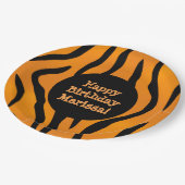 モパーソナライズされたノグラム野生物タイガーストライプ ペーパープレート (アングル)