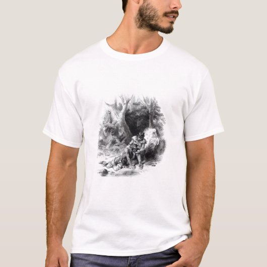 「モヒカンの最後からのイラストレーション Tシャツ (正面)