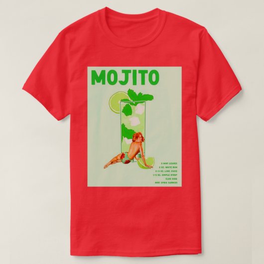 モヒトカクテル Tシャツ (デザイン正面)