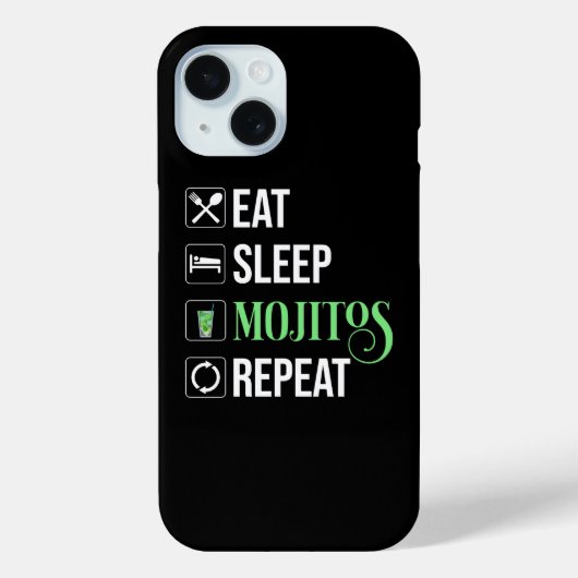 モヒートを飲んで寝て繰り返す Case-Mate iPhoneケース (裏面)