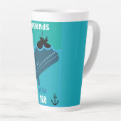 モビーディック海ファンタジー |おもしろい海と海サービン カフェラテマグ (右アングル)