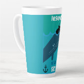 モビーディック海ファンタジー |おもしろい海と海サービン カフェラテマグ (左アングル)