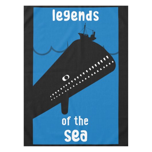 モビーディック海ファンタジー |おもしろい海と海サービン テーブルクロス (正面)