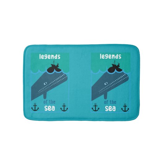 モビーディック海ファンタジー |おもしろい海と海サービン バスマット (正面)