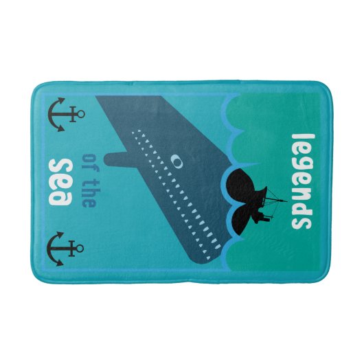 モビーディック海ファンタジー |おもしろい海と海サービン バスマット (正面)