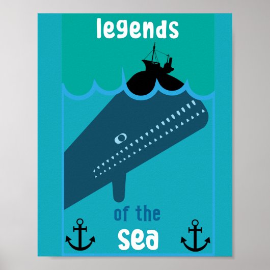 モビーディック海ファンタジー |おもしろい海と海サービン ポスター (正面)