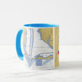 モビール湾、ALのマグの内部港の図表 マグカップ (正面左)