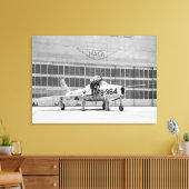 モフェットフィールドのランプの共和国F-84F キャンバスプリント (インサイチュ (リビング))