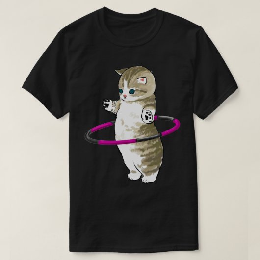 モフサンド可愛い猫スケッチ遊ズフラフープ Tシャツ (デザイン正面)
